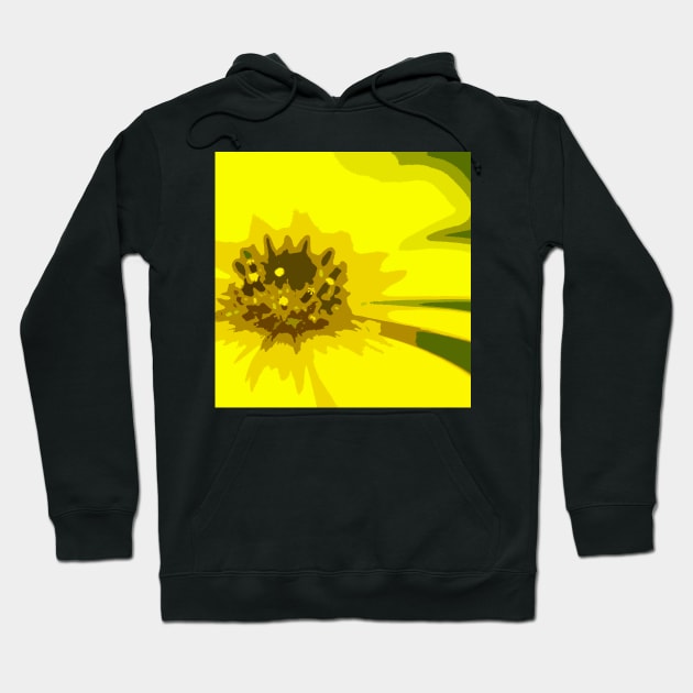 Abstract & Artsy Daisy Flower in Colorful Tones of Vivid Yellow Hoodie by karenmcfarland13